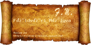 Földvári Mályva névjegykártya